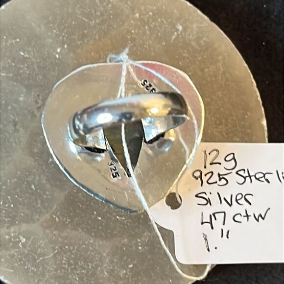 Artisan Crafted Labradorite Heart Ring in 925 Sterling Silver Sz 8 - Picture 6 of 11